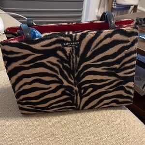 Kate Spade Black and Tan Zebra Tote